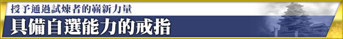 授予通過試煉者的嶄新力量 具備自選能力的戒指